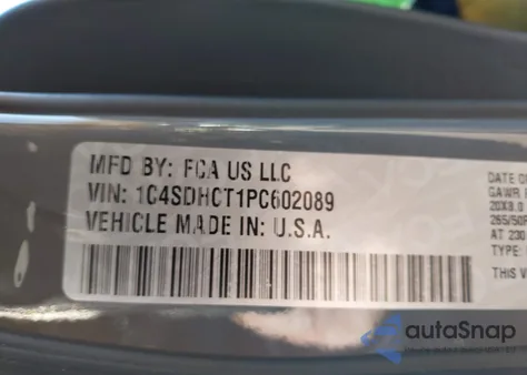 2023 Dodge Durango Hemi Orange Rwd из США, поврежденный, VIN 1C4SDHCT1PC602089